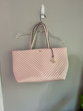 Victoria's Secret Quilted Chevron Tote Pink